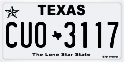 TX license plate CUO3117