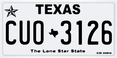 TX license plate CUO3126