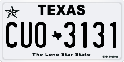 TX license plate CUO3131