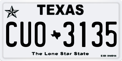 TX license plate CUO3135