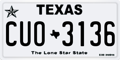 TX license plate CUO3136