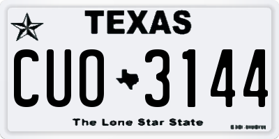 TX license plate CUO3144