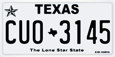 TX license plate CUO3145