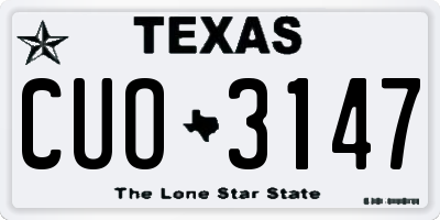 TX license plate CUO3147