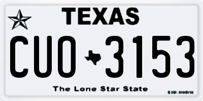 TX license plate CUO3153