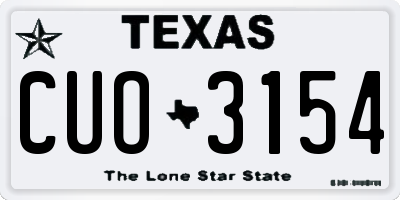 TX license plate CUO3154