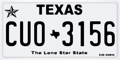 TX license plate CUO3156