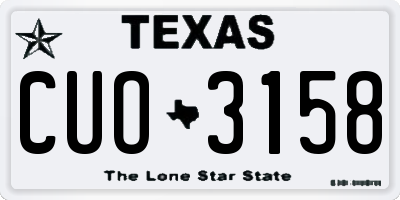 TX license plate CUO3158