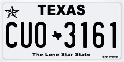 TX license plate CUO3161