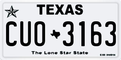 TX license plate CUO3163