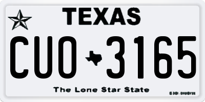 TX license plate CUO3165