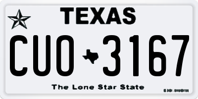 TX license plate CUO3167