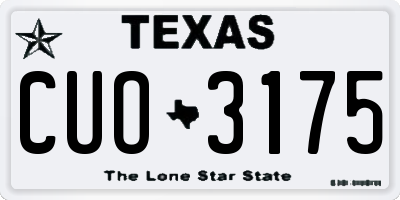 TX license plate CUO3175