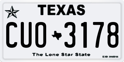 TX license plate CUO3178