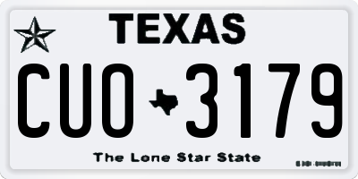 TX license plate CUO3179