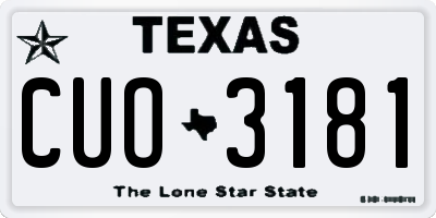 TX license plate CUO3181