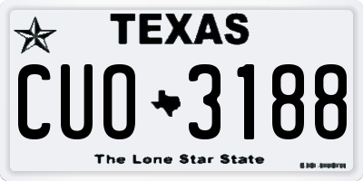 TX license plate CUO3188