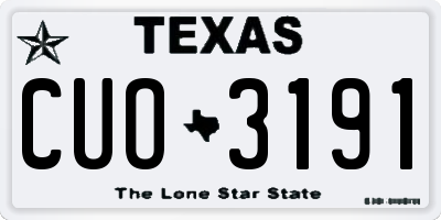 TX license plate CUO3191