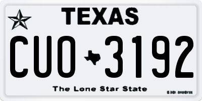 TX license plate CUO3192