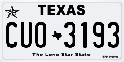 TX license plate CUO3193