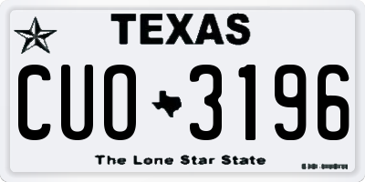 TX license plate CUO3196