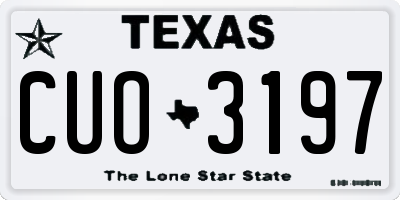 TX license plate CUO3197