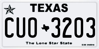 TX license plate CUO3203