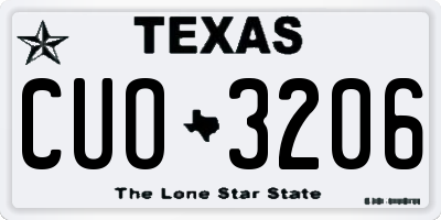 TX license plate CUO3206