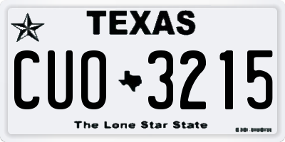 TX license plate CUO3215