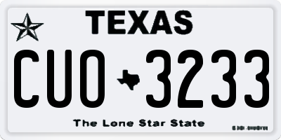 TX license plate CUO3233