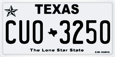 TX license plate CUO3250