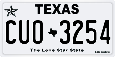TX license plate CUO3254