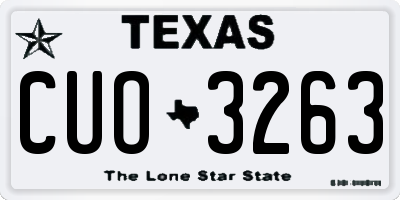 TX license plate CUO3263