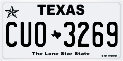 TX license plate CUO3269