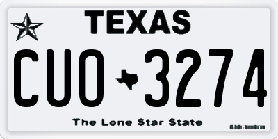 TX license plate CUO3274