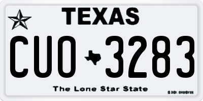 TX license plate CUO3283