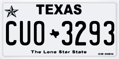 TX license plate CUO3293