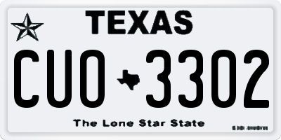TX license plate CUO3302