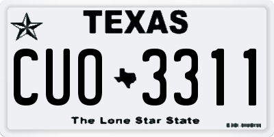 TX license plate CUO3311