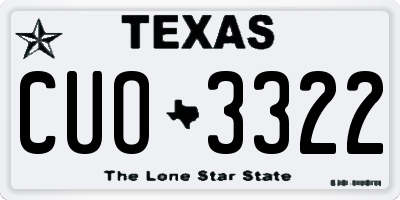 TX license plate CUO3322