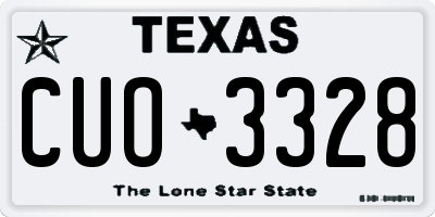 TX license plate CUO3328