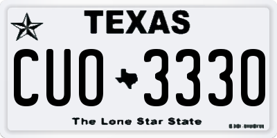 TX license plate CUO3330