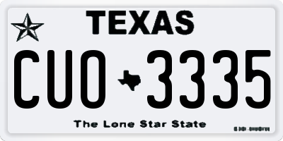 TX license plate CUO3335