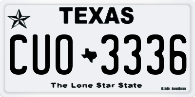 TX license plate CUO3336