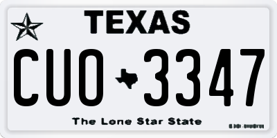 TX license plate CUO3347