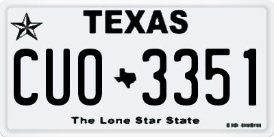 TX license plate CUO3351