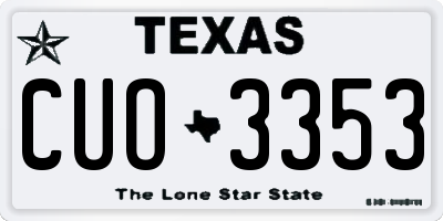 TX license plate CUO3353