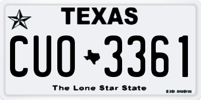 TX license plate CUO3361