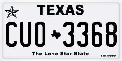 TX license plate CUO3368