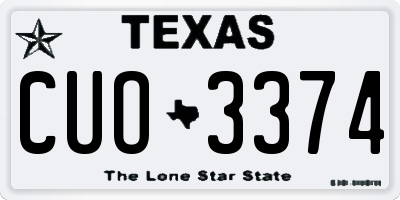 TX license plate CUO3374
